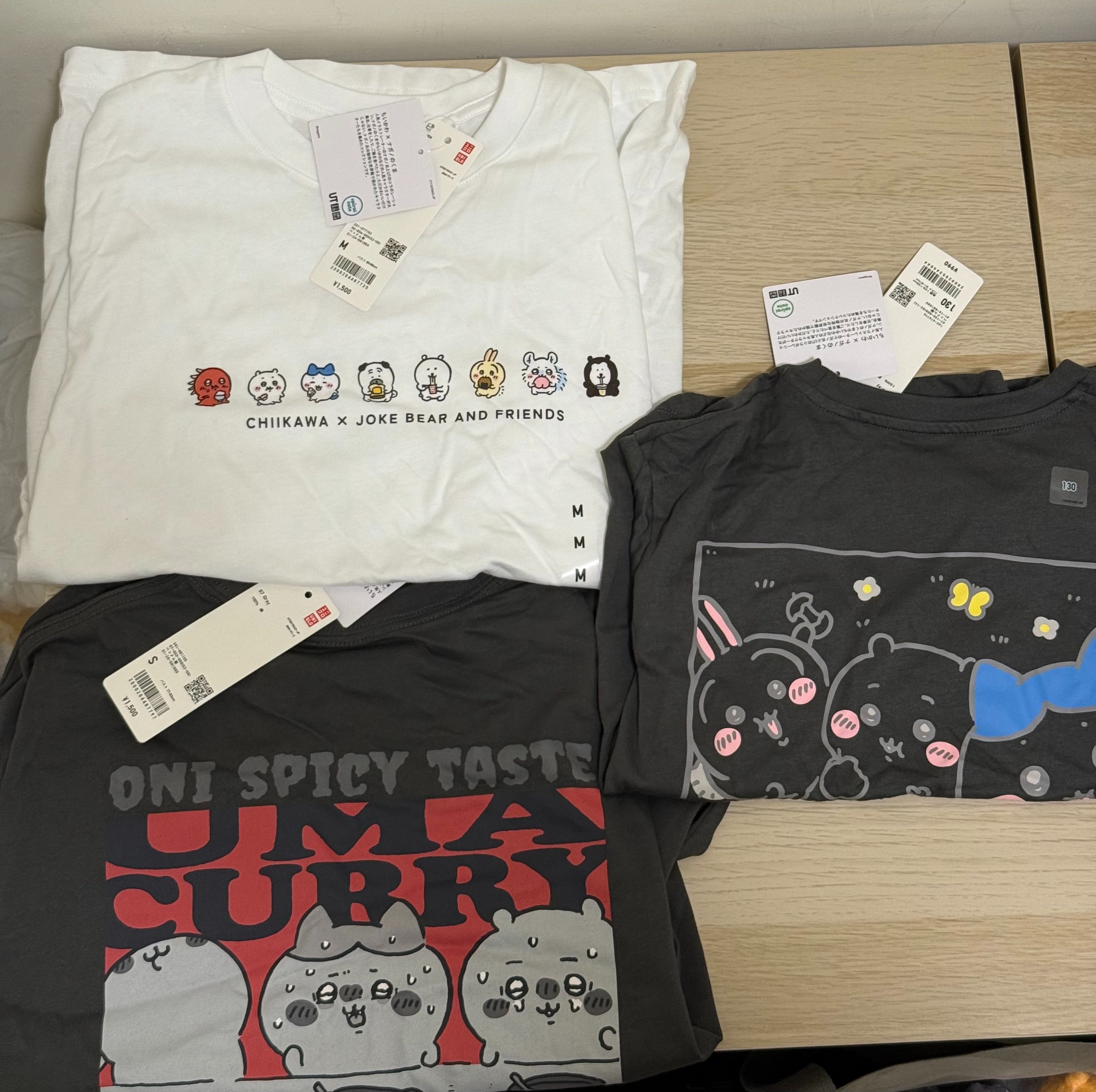 吉伊卡哇uniqlo 聯名 白M/黑S/童裝130 皆為全新