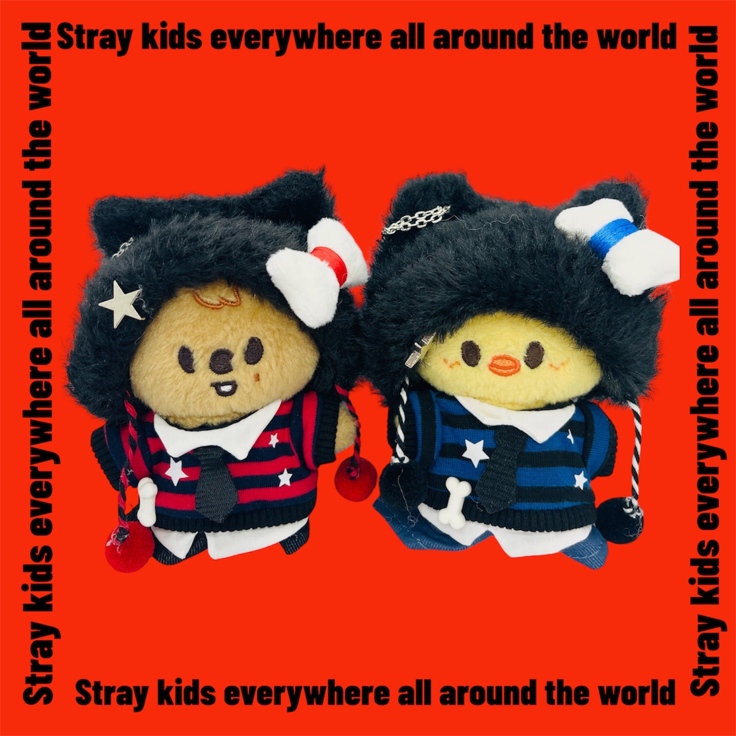 條紋假兩件毛帽套裝