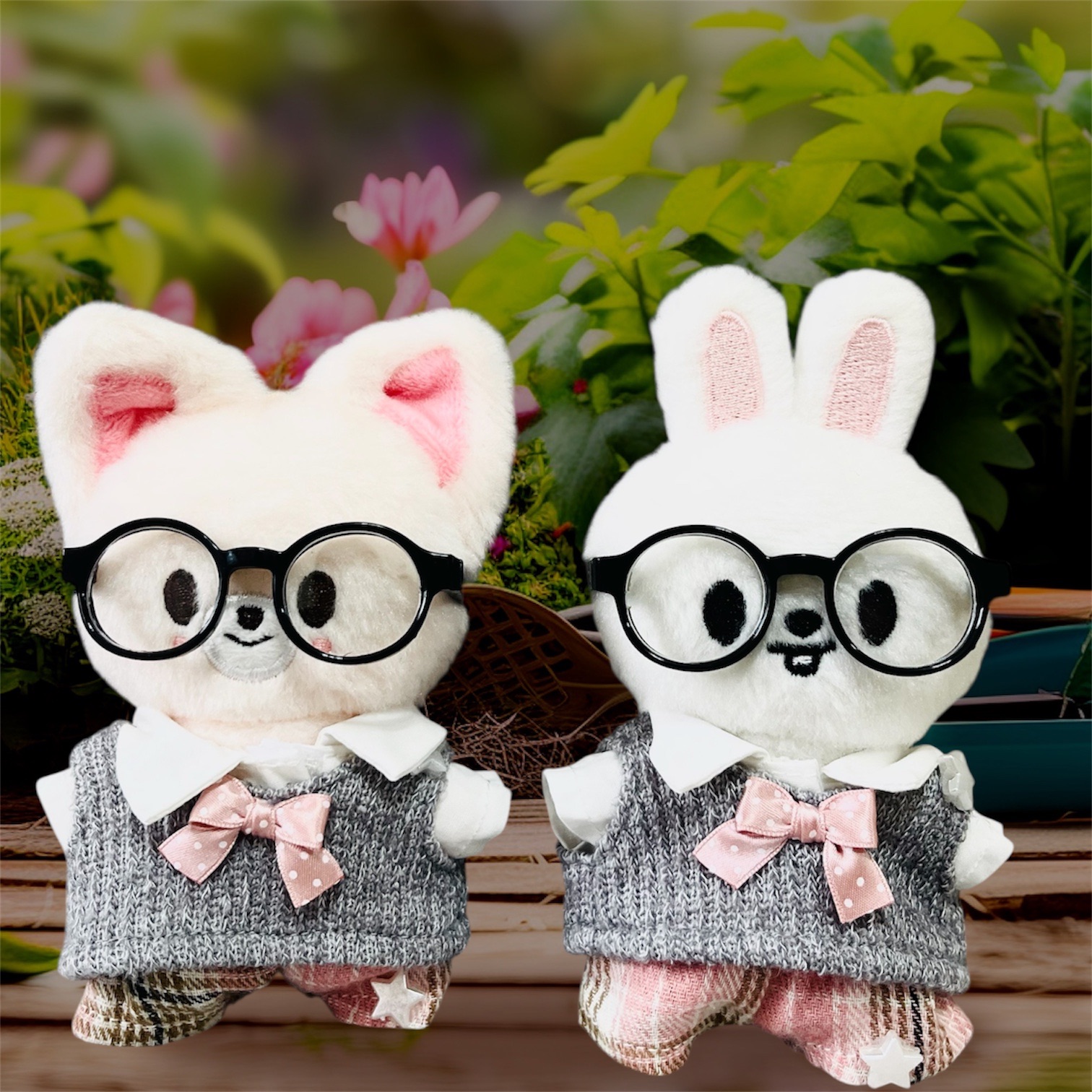 蝴蝶結制服眼鏡套裝