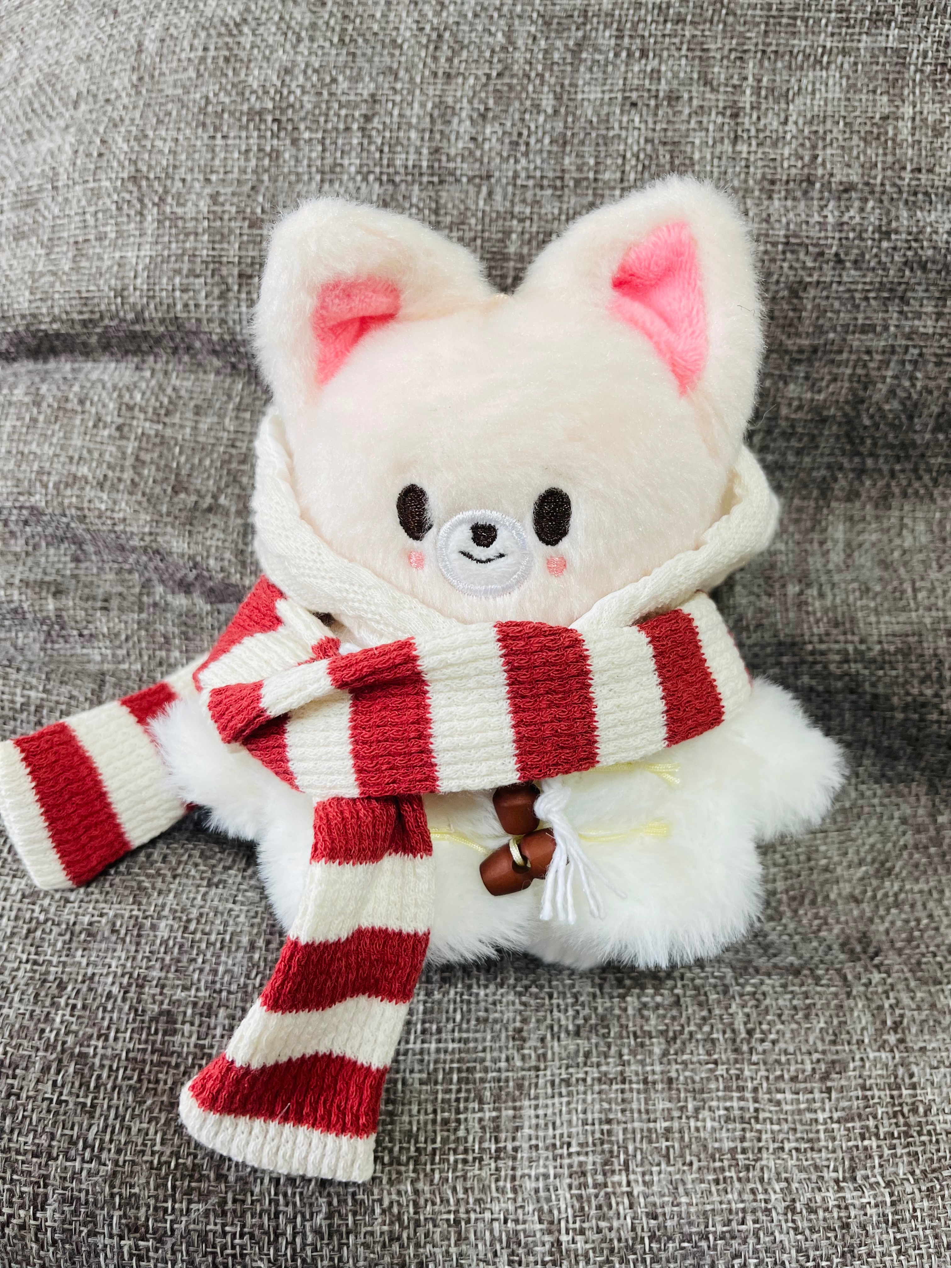 白色毛毛大衣圍巾組（10CM/站立娃）