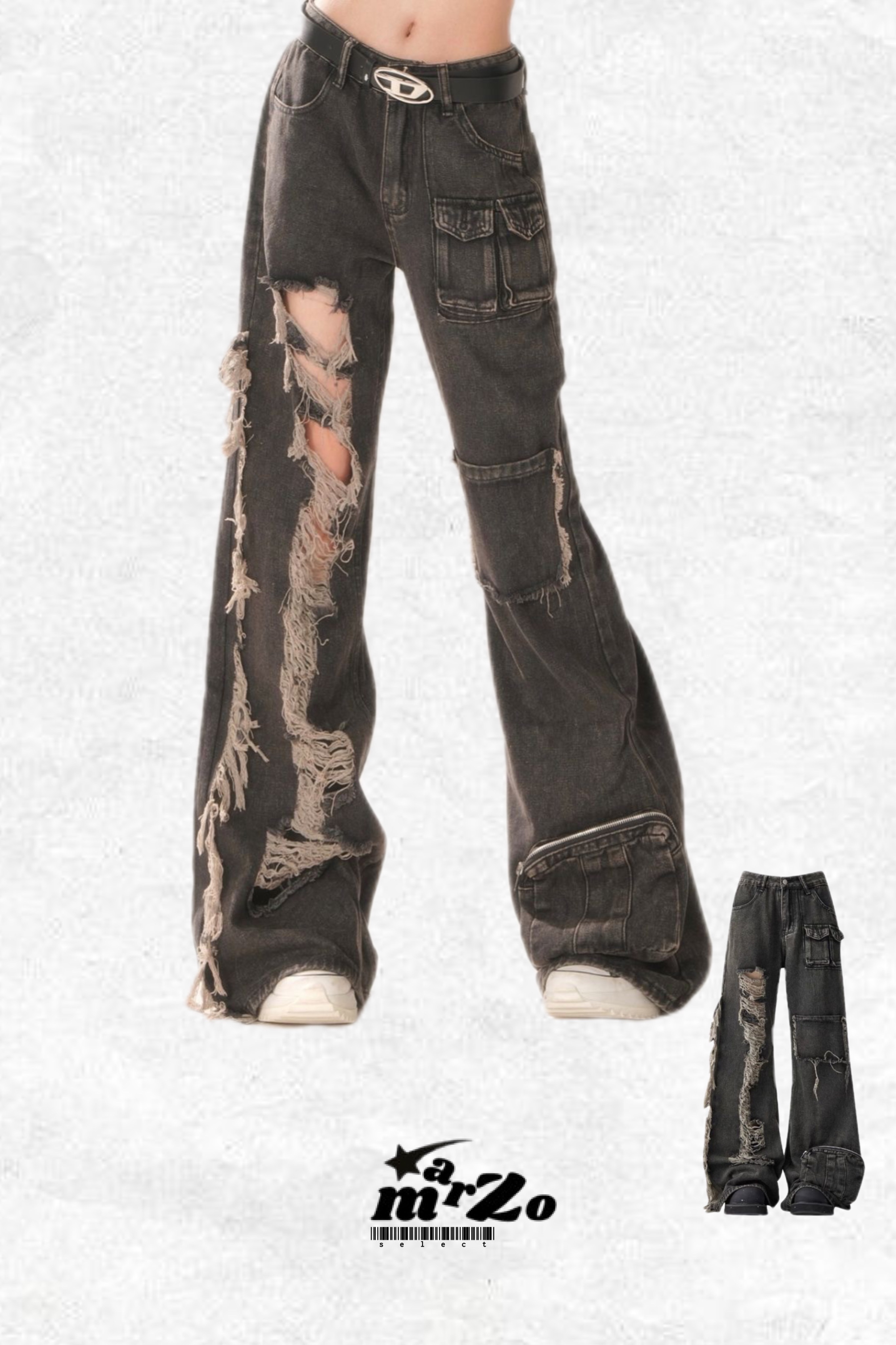 𝗠𝗔𝗥𝗭𝗢 廢土風破壞感工裝褲