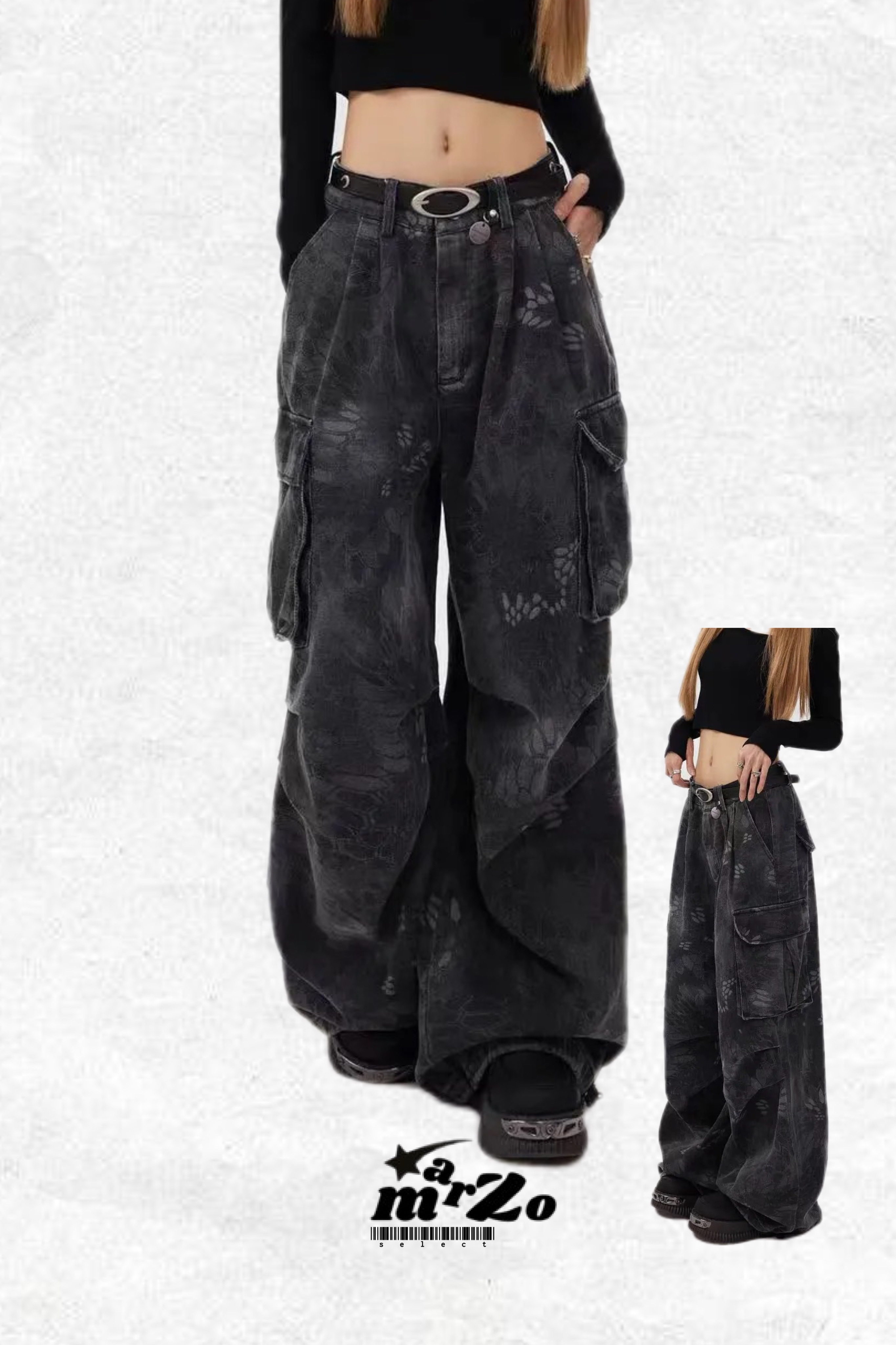 𝗠𝗔𝗥𝗭𝗢 🌷蛇紋多口袋工裝褲