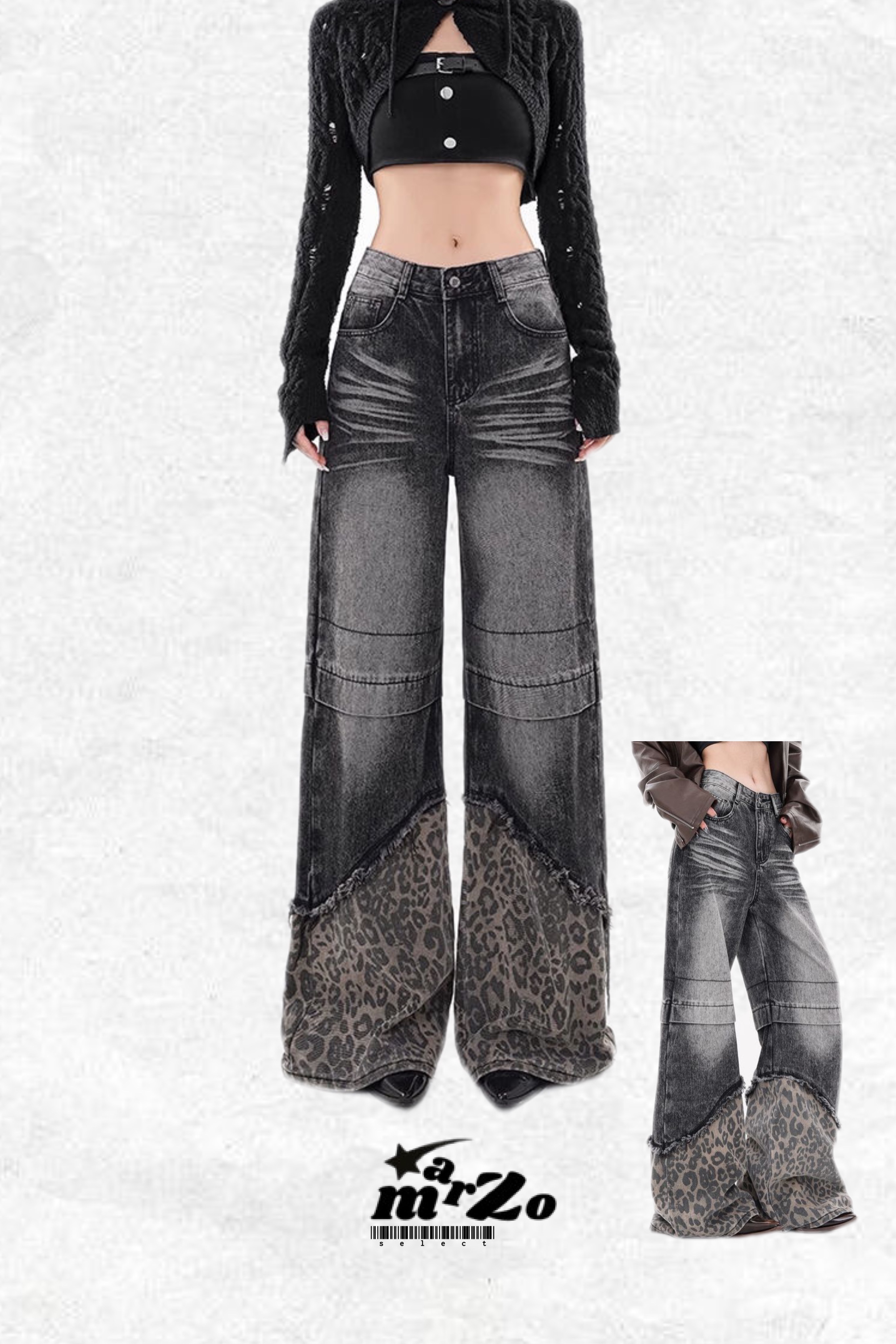 𝗠𝗔𝗥𝗭𝗢 歐美豹紋水洗褲 有現貨！