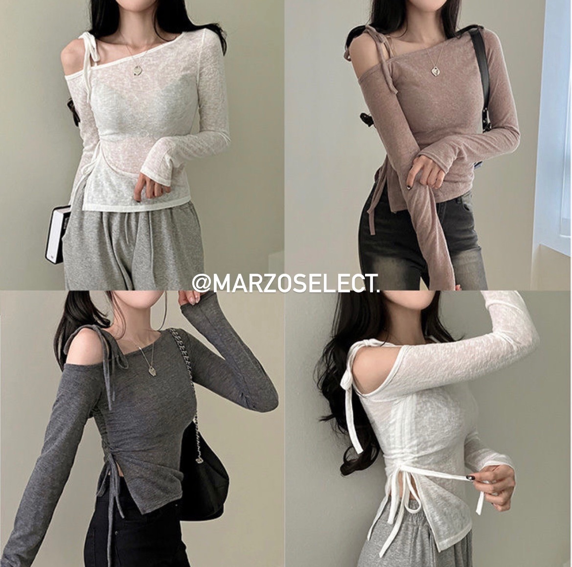 𝗠𝗔𝗥𝗭𝗢 韓系抽繩修身長袖（均碼）