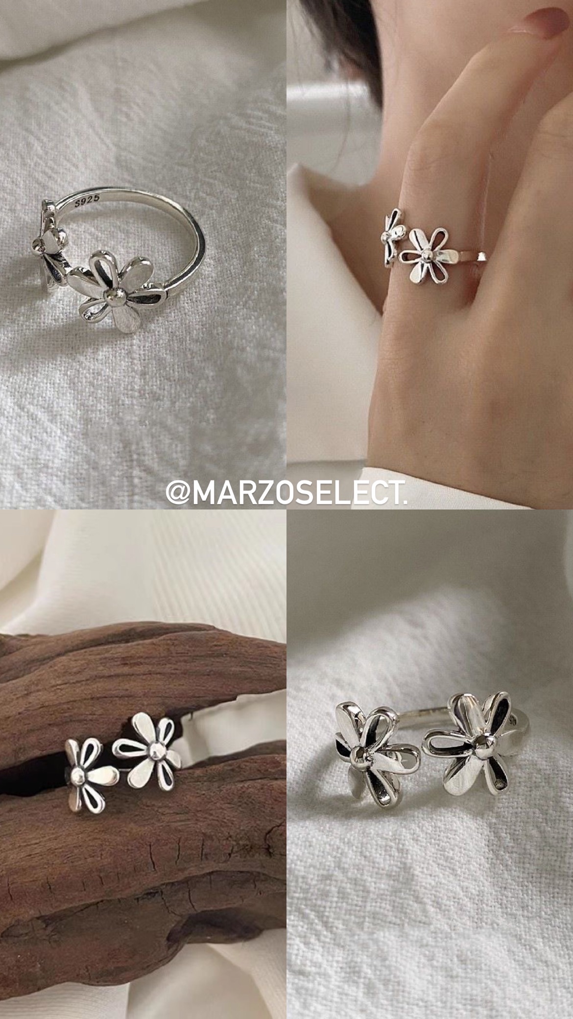 𝗠𝗔𝗥𝗭𝗢 復古鏤空小花 s925