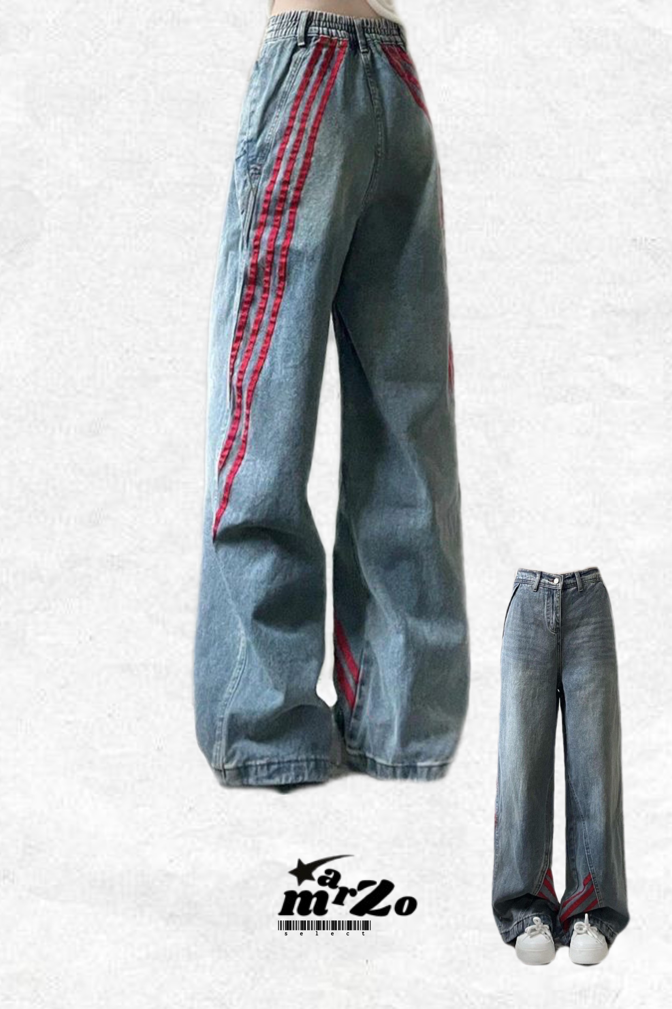 𝗠𝗔𝗥𝗭𝗢 🌷牛仔紅闊腿褲 部份現貨！