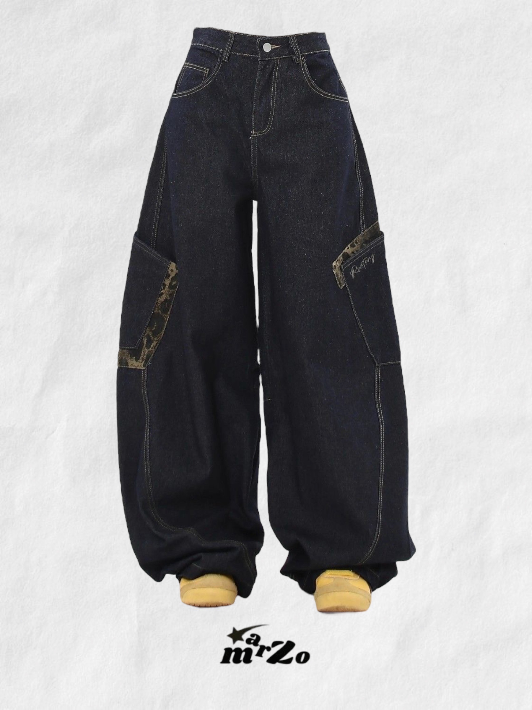 𝗠𝗔𝗥𝗭𝗢 豹紋復古彎刀褲