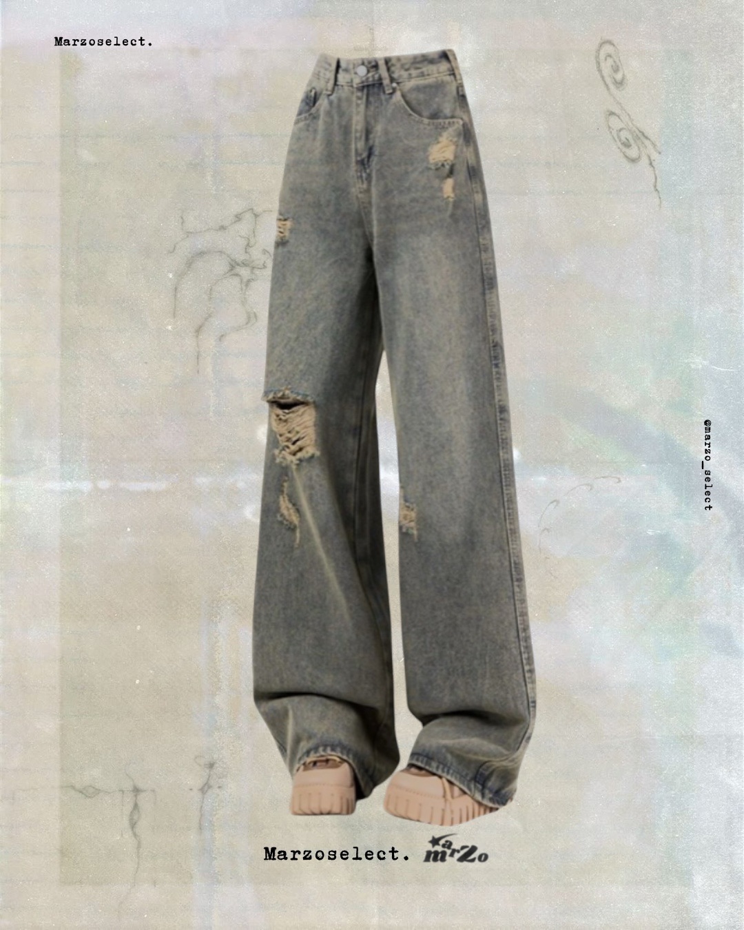 𝗠𝗔𝗥𝗭𝗢 🌷刷破復古高腰褲