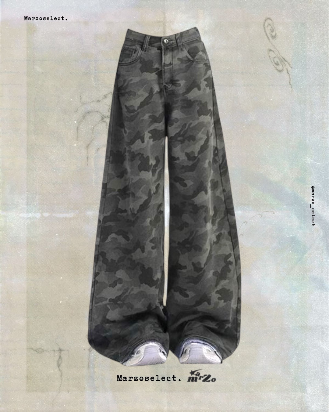 𝗠𝗔𝗥𝗭𝗢 🌷迷彩工裝闊腿褲