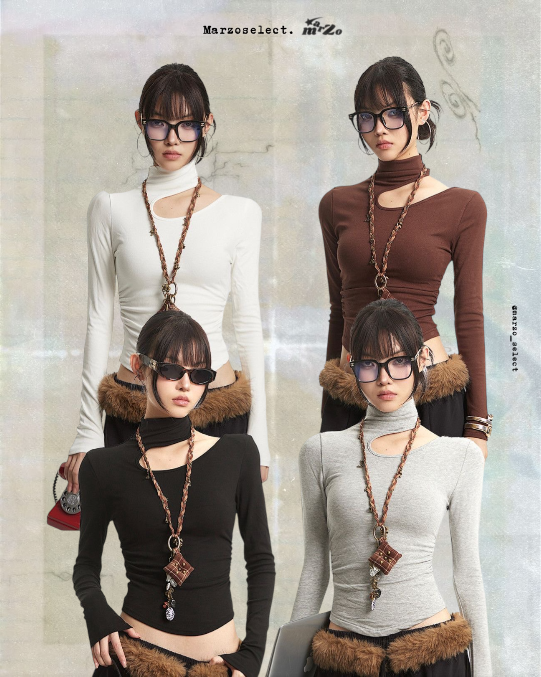 𝗠𝗔𝗥𝗭𝗢 挖洞設計上衣