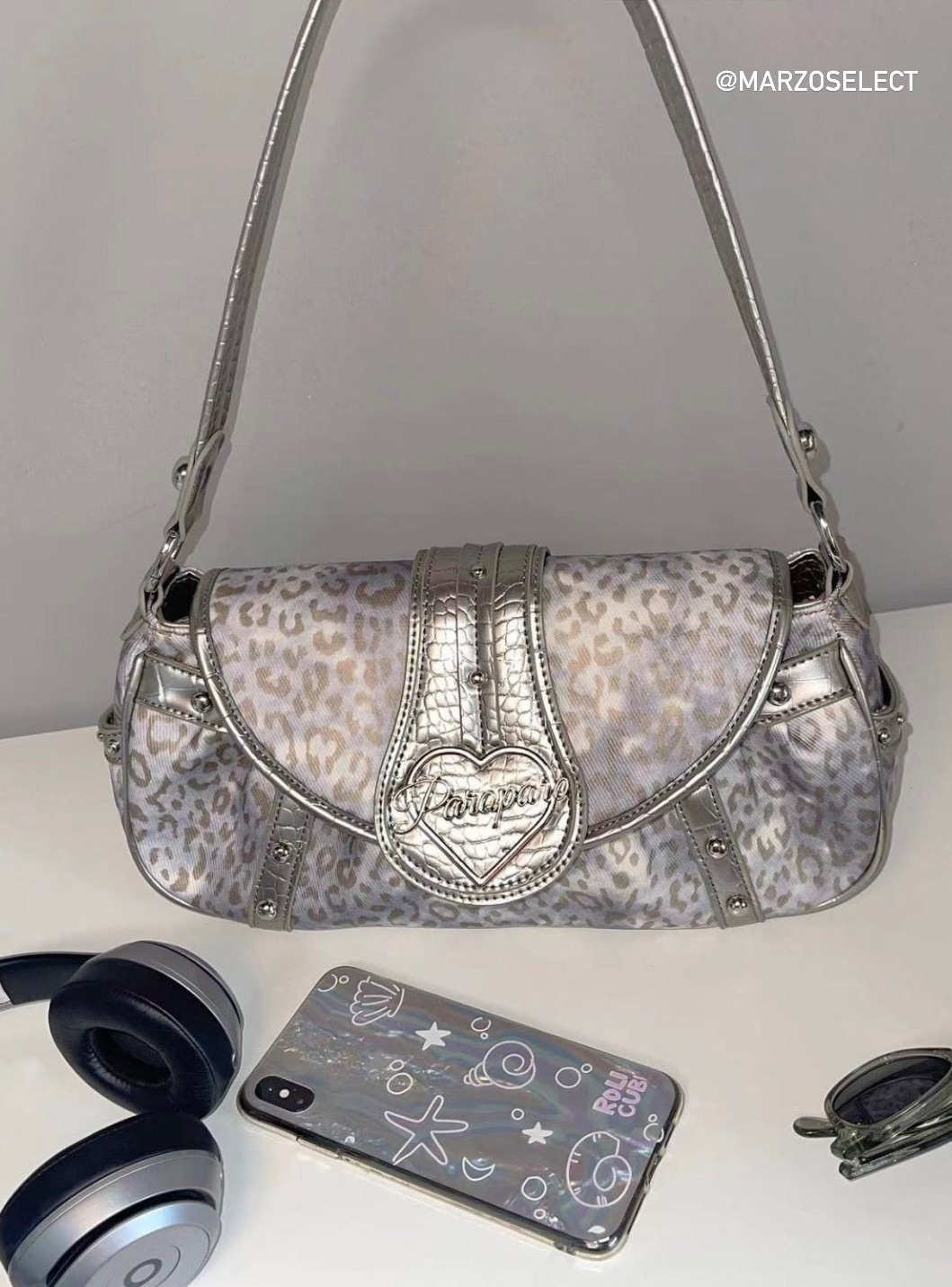 𝗠𝗔𝗥𝗭𝗢 卯釘豹紋機車包