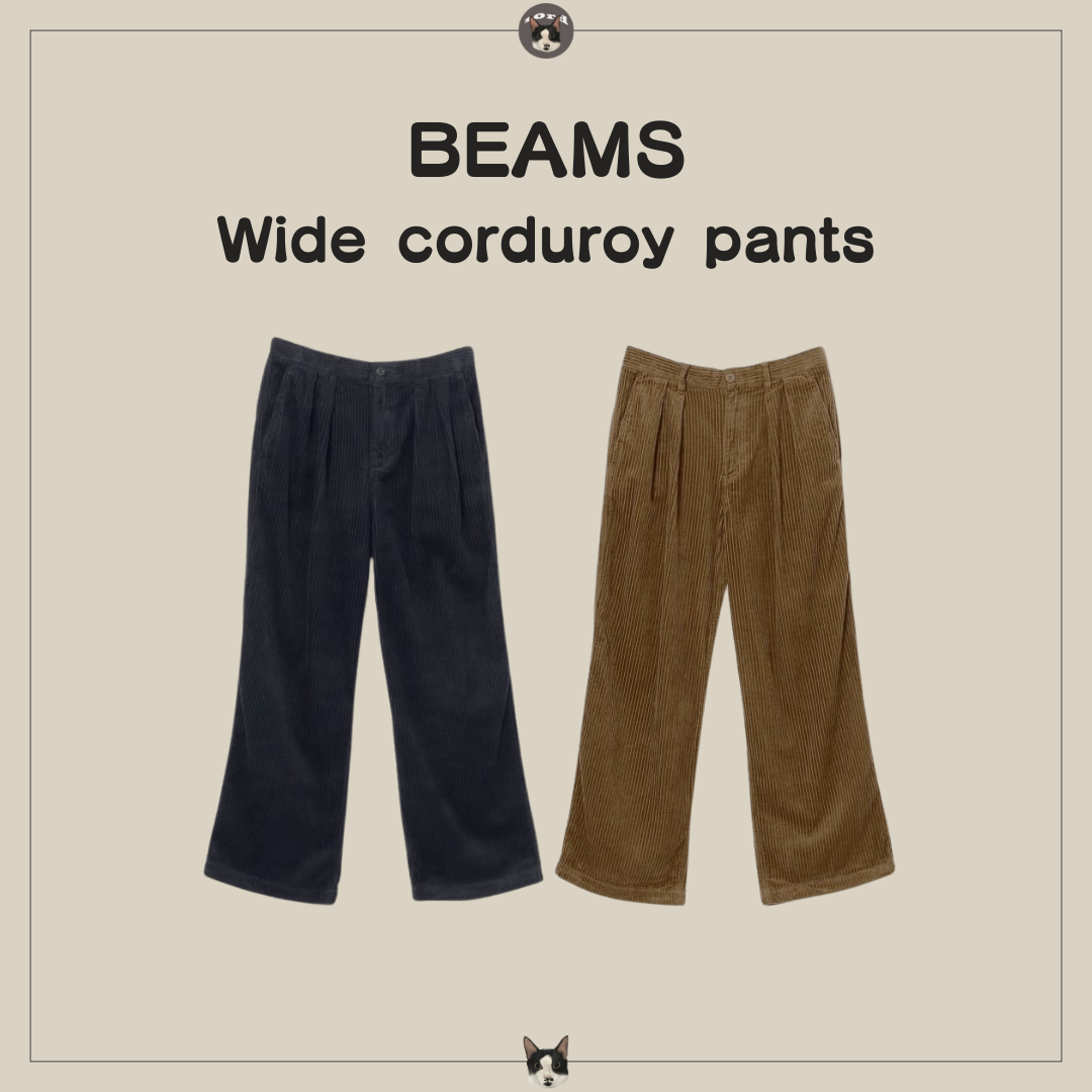 BEAMS Wide corduroy pants
