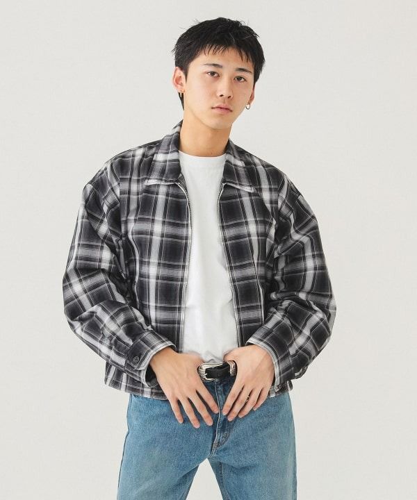 BEAMS Short Check Blouson