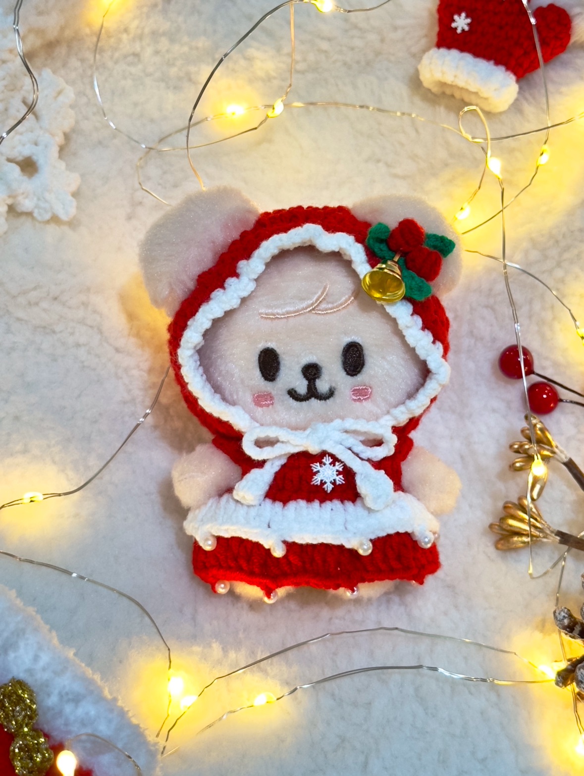 10cm娃專用 聖誕紅撞色雙層裙套裝♥️🔔