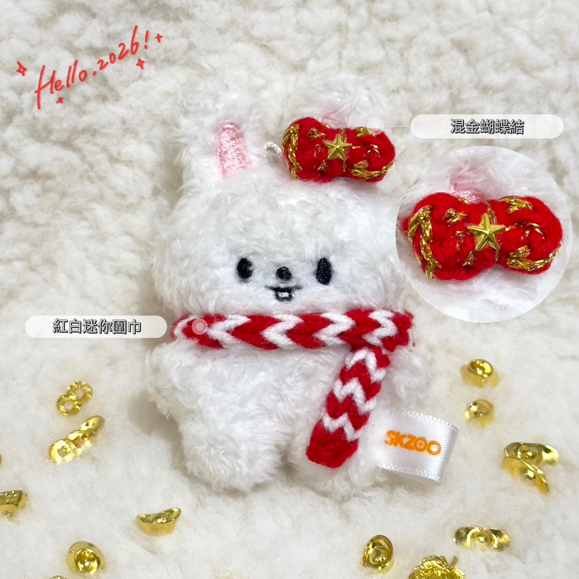 迷你娃專用  迷你混金/銀蝴蝶結耳飾🎀（耳飾僅🐺/🐷🐰/🐰/🐶/🦊可戴）