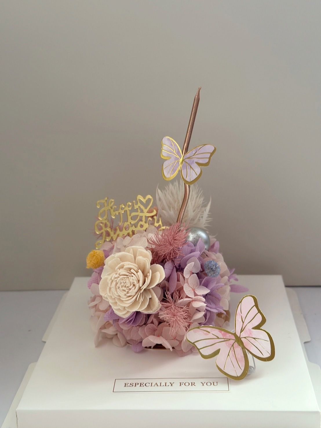 [藝綺花房] 甜蜜莓果生日蛋糕花  永生花乾燥花禮物 生日禮物