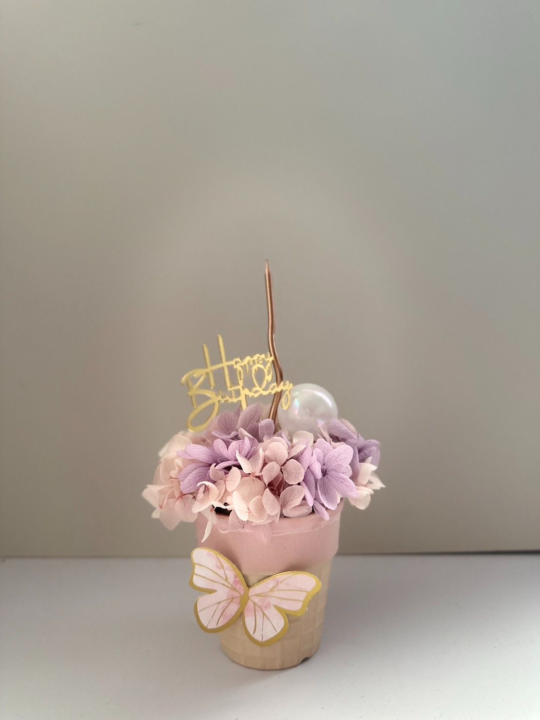[藝綺花房] 黑醋栗野莓生日蛋糕花  永生花乾燥花禮物 生日禮物
