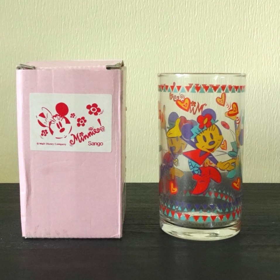 日本vintage迪士尼米妮夏威夷玻璃杯