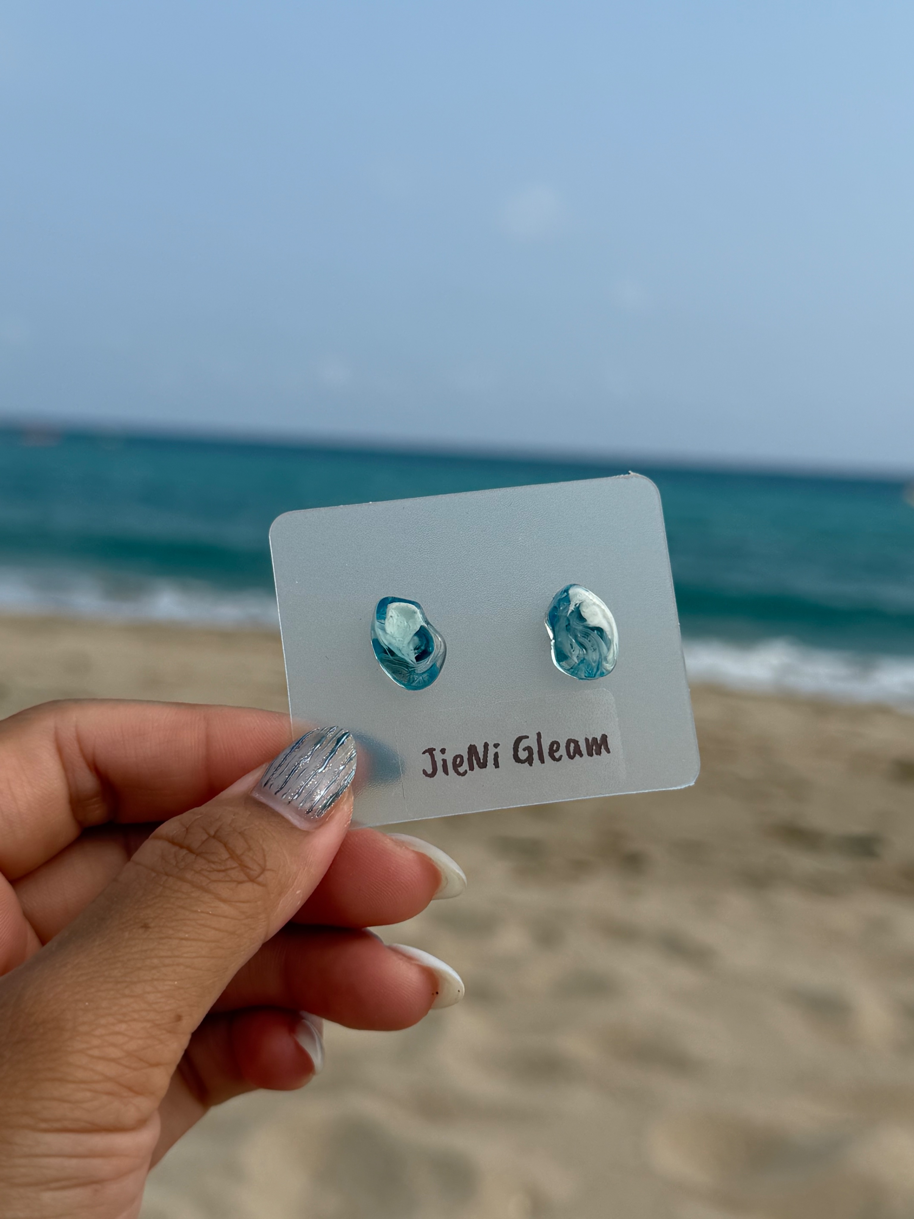 【手繪海浪系列】🌊 混浪花耳環