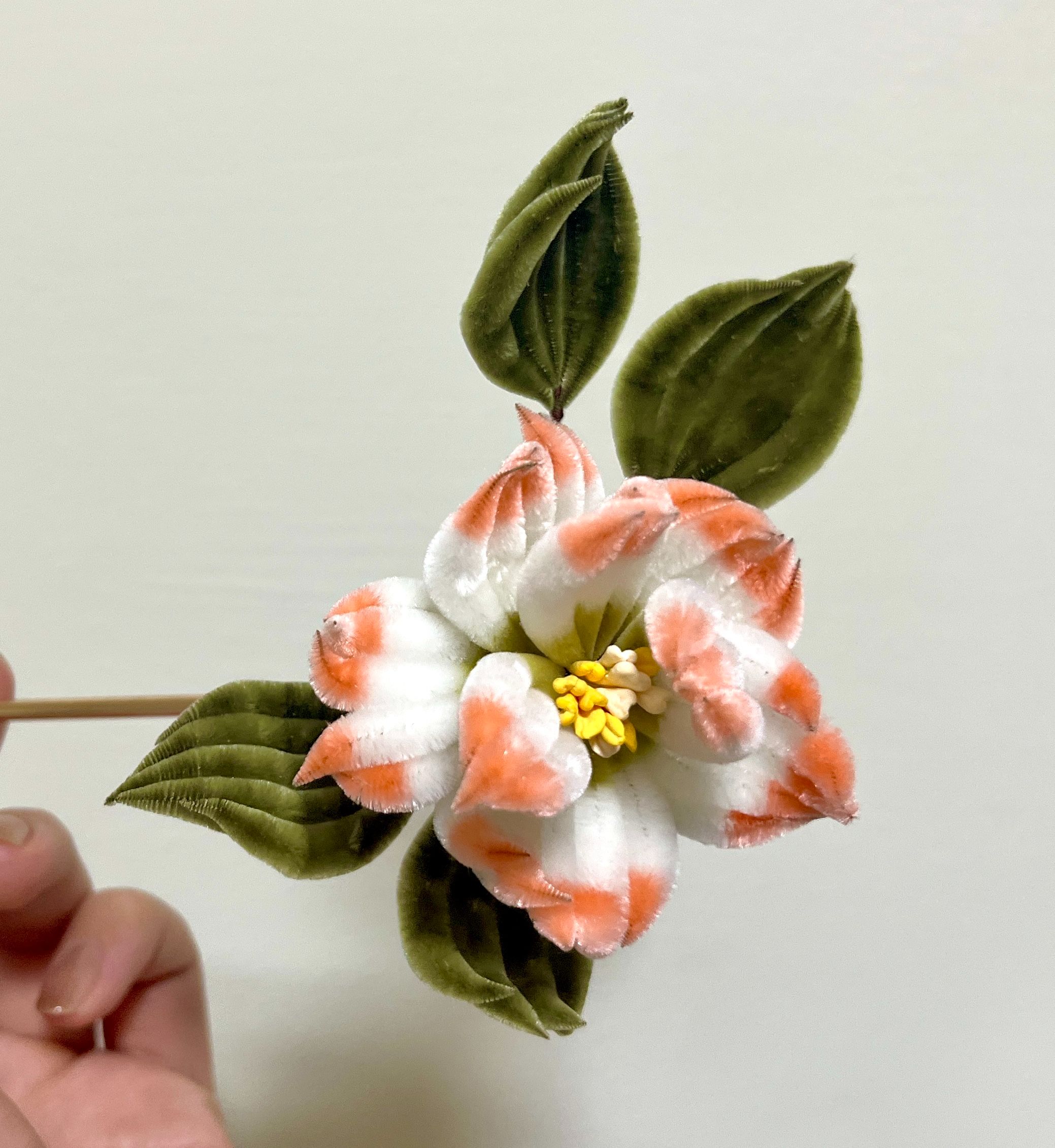 預購 絨款牡丹髮簪