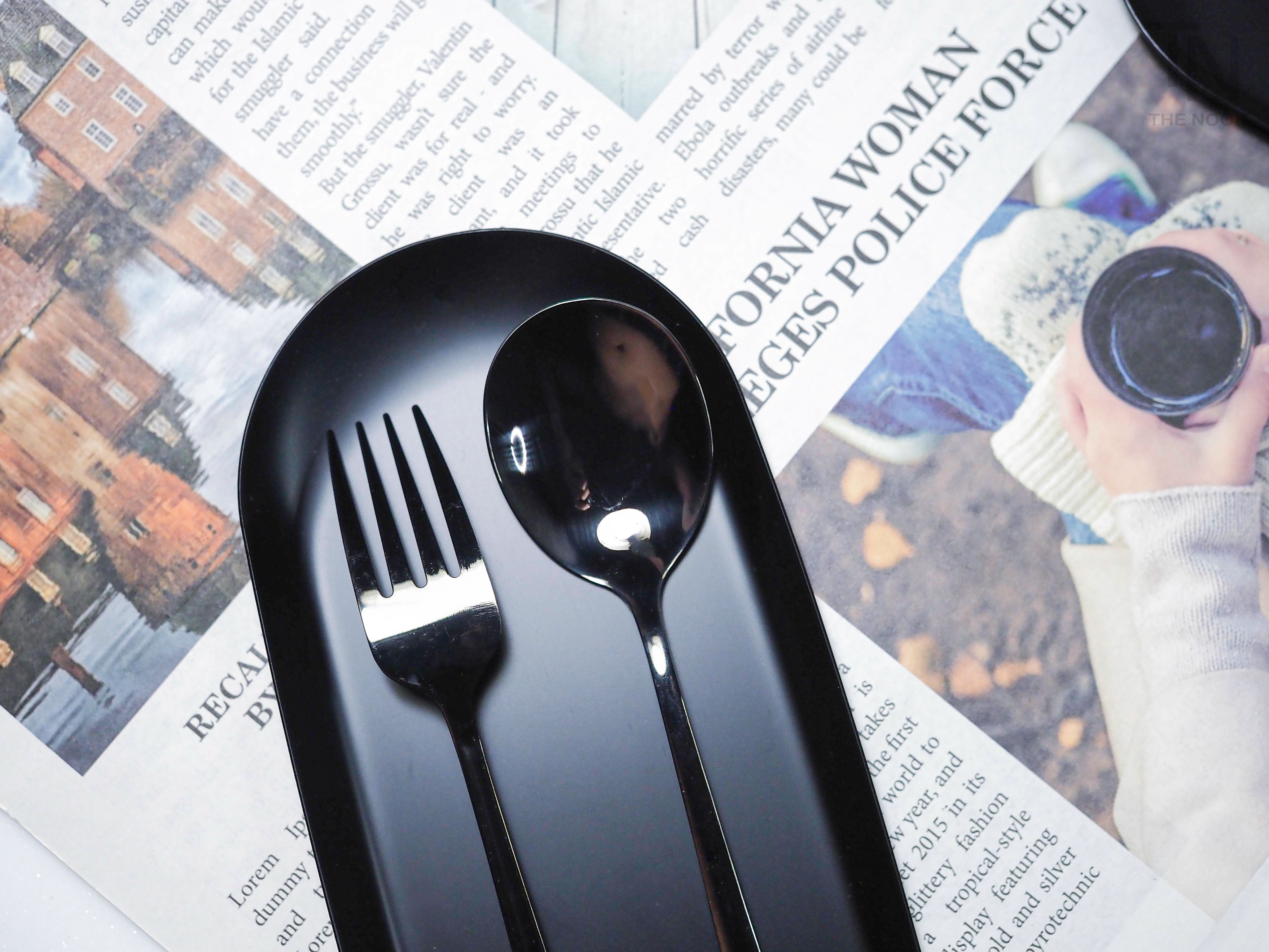 [THE NOOK]  | 鈦黑色304不銹鋼餐具 歐式餐具 不銹鋼湯杓叉子 露營環保餐具 [台灣現貨]