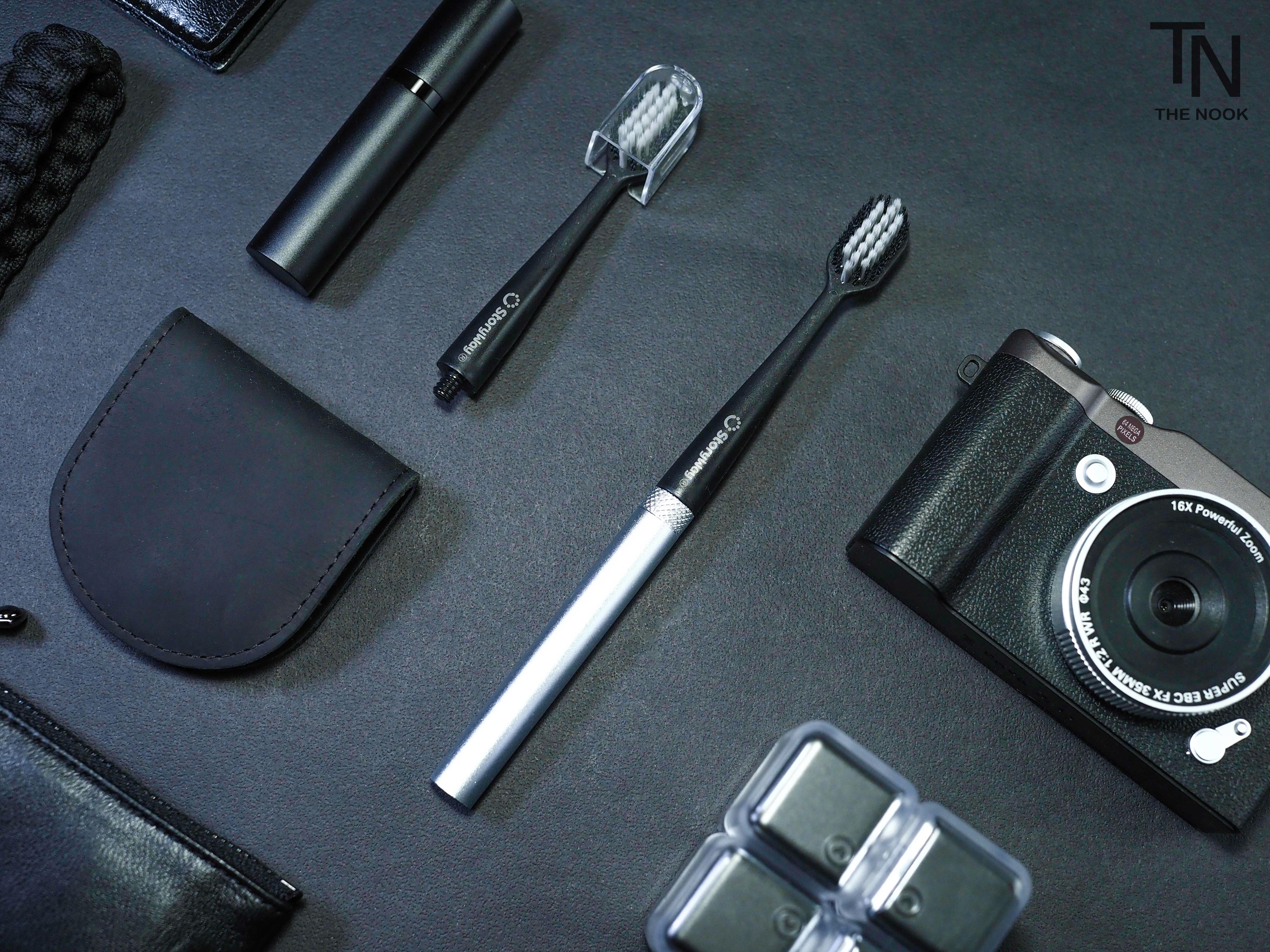 [THE NOOK] | 戶外旅行攜便式鋁合金可拆牙刷 兩段式牙刷 露營牙刷 鋁合金握柄高級牙刷 [台灣現貨]