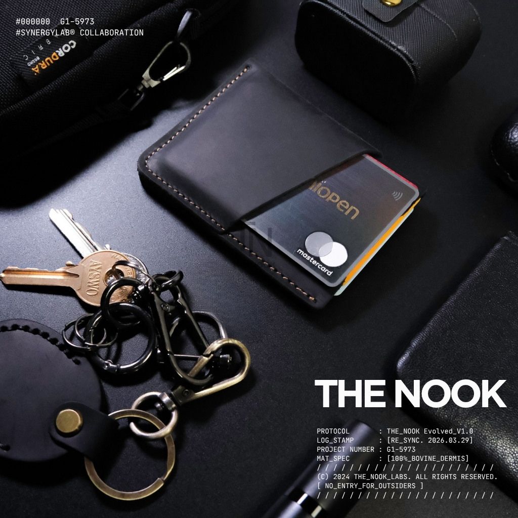 THE NOOK｜ G1-5973牛皮雙層圓弧斜口卡片夾 真皮名片夾 超薄卡套 復古非對稱設計簡約隨身 [台灣現貨]
