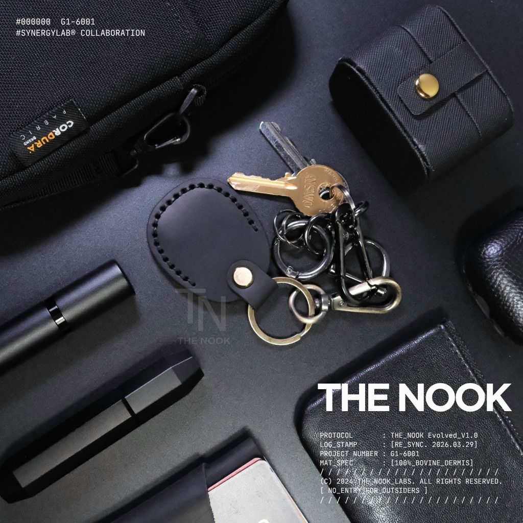 THE NOOK｜G1-6001牛皮門禁卡套 感應磁扣套 鑰匙圈掛件 電梯大樓感應卡收納 磁扣保護套 [台灣現貨]