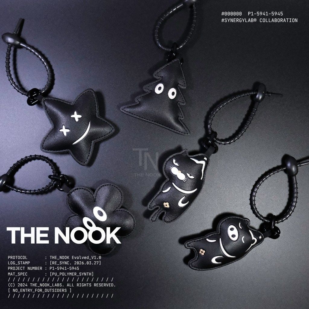 【THE NOOK】皮革掛飾 厭世貓咪 小花掛飾 星星 掛繩吊飾 黑魂小物 鑰匙圈 飾品 黑色掛飾 [台灣現貨]