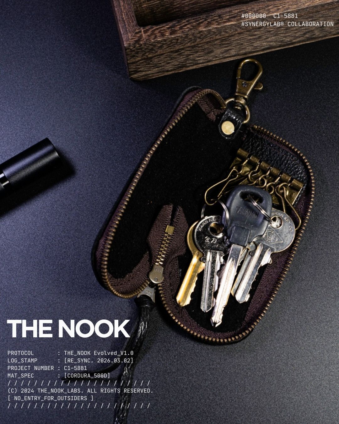 【THE NOOK】植鞣頭層牛皮 鑰匙包 真皮鑰匙扣包 腰掛汽車鑰匙套 拉鍊收納包 [台灣現貨]