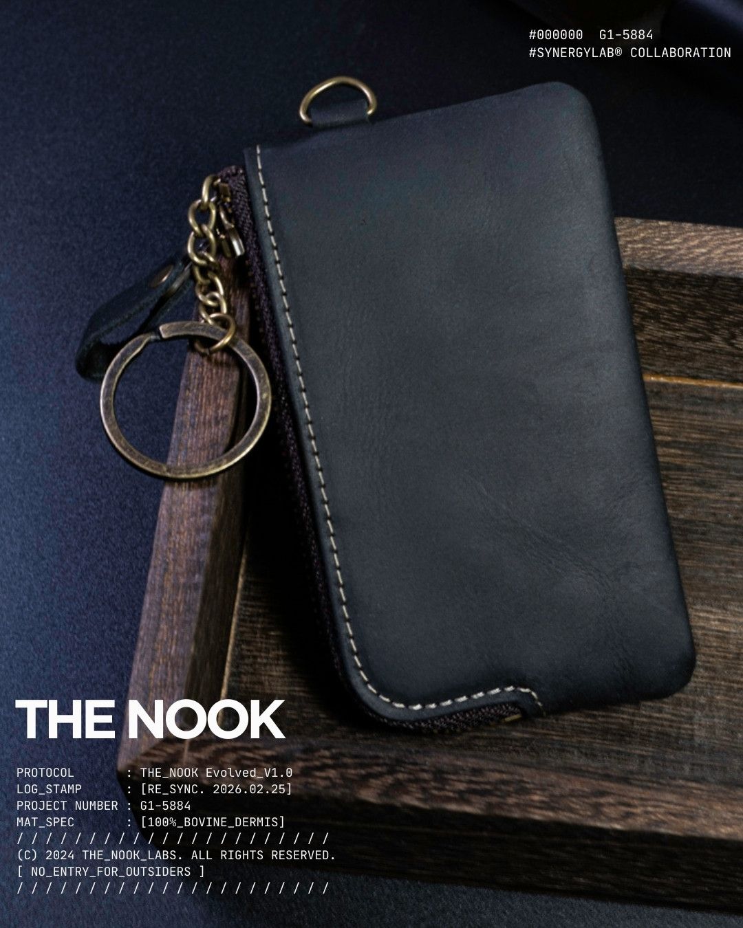 【THE NOOK】牛皮拉鍊小包 真皮零錢包 零錢包 鑰匙包 卡片包 極簡黑系 隨身收納包 [台灣現貨]
