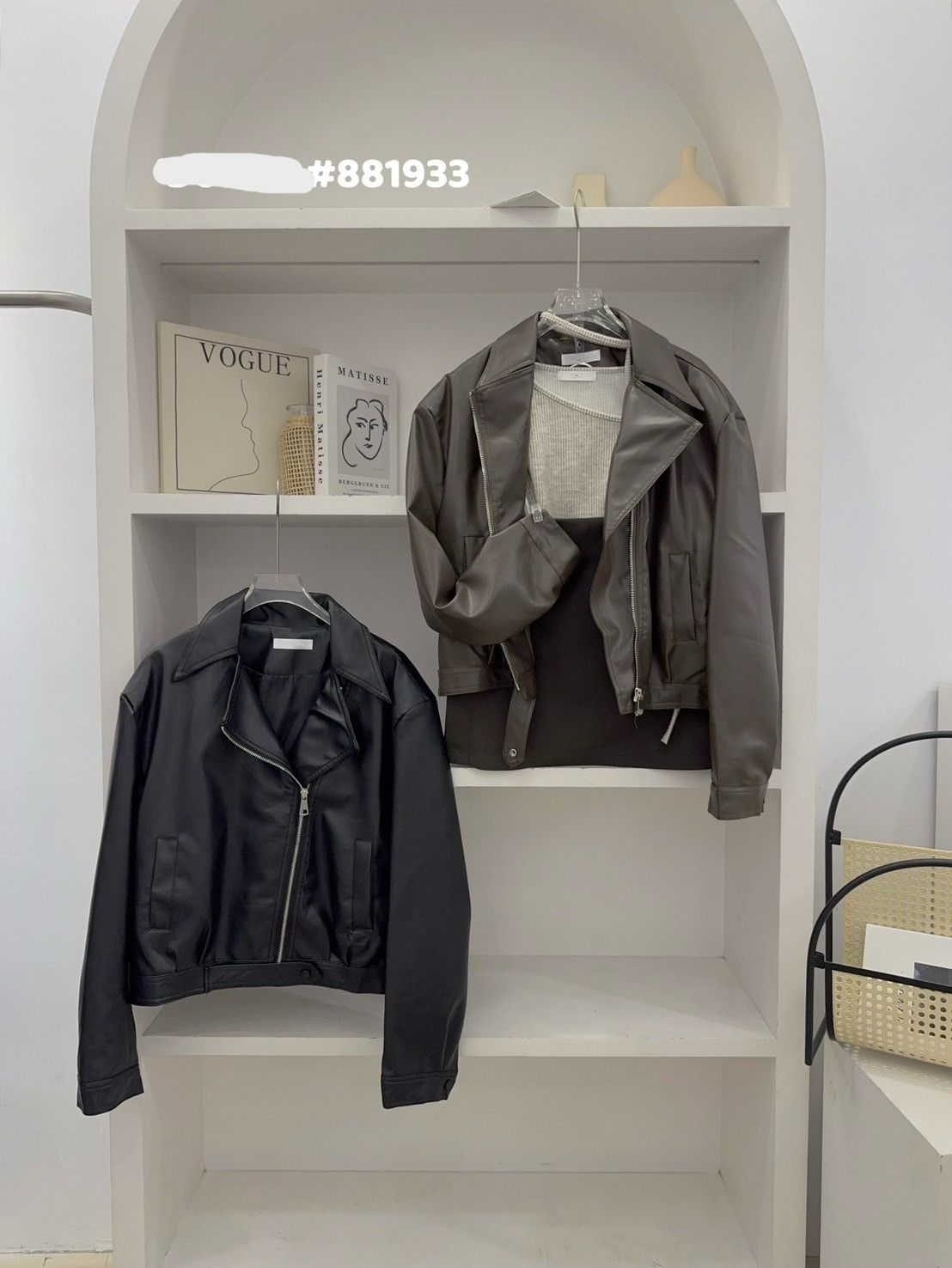 立領拉鍊皮外套