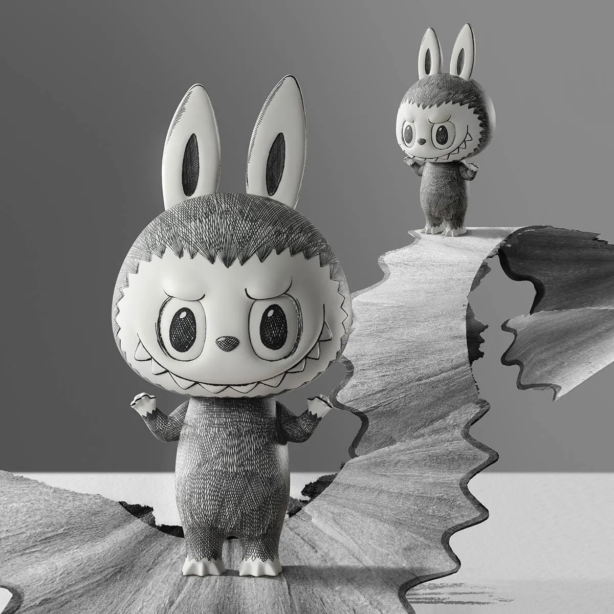 [預購] 🖤 全新泡泡瑪特拉布布 LABUBU 素描 400%