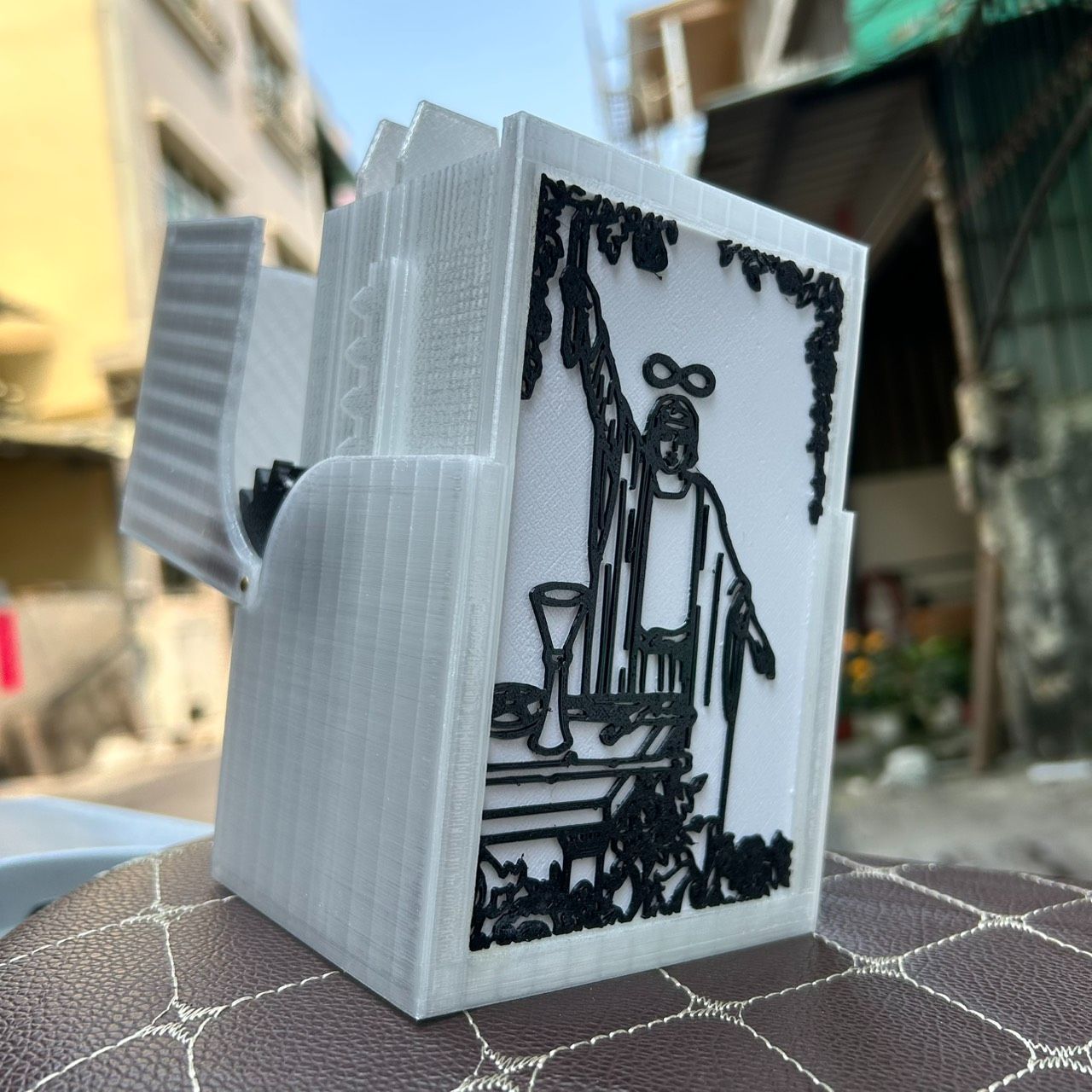 升降卡盒 編024 魔術師透黑 可放兩副塔羅（大容量）尺寸 10.2*8.5*15cm