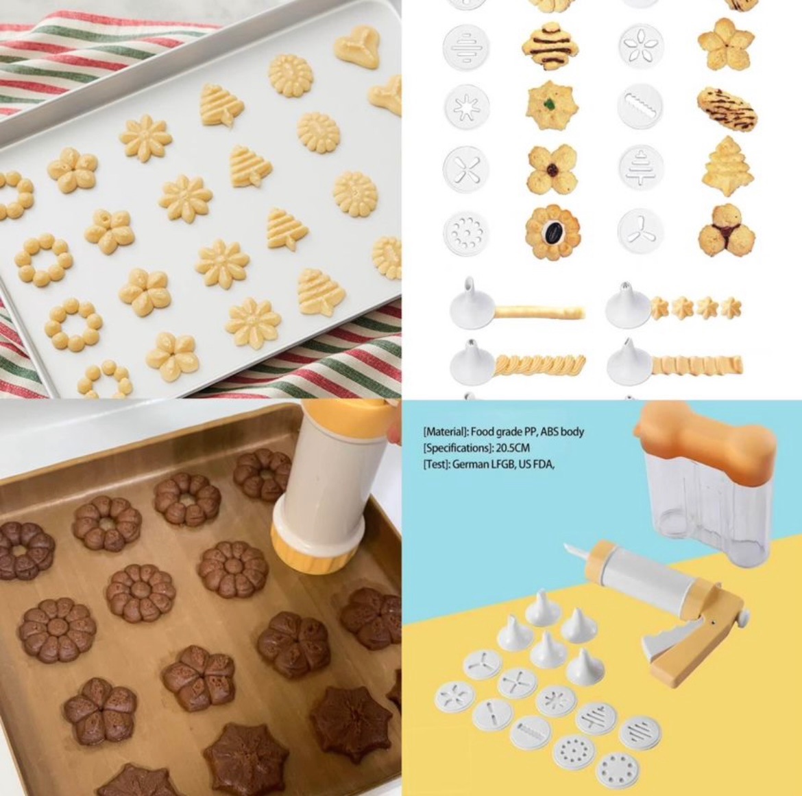 【現貨】餅乾擠壓器（10款曲奇餅乾花片+6款奶油花嘴+1個收納盒）