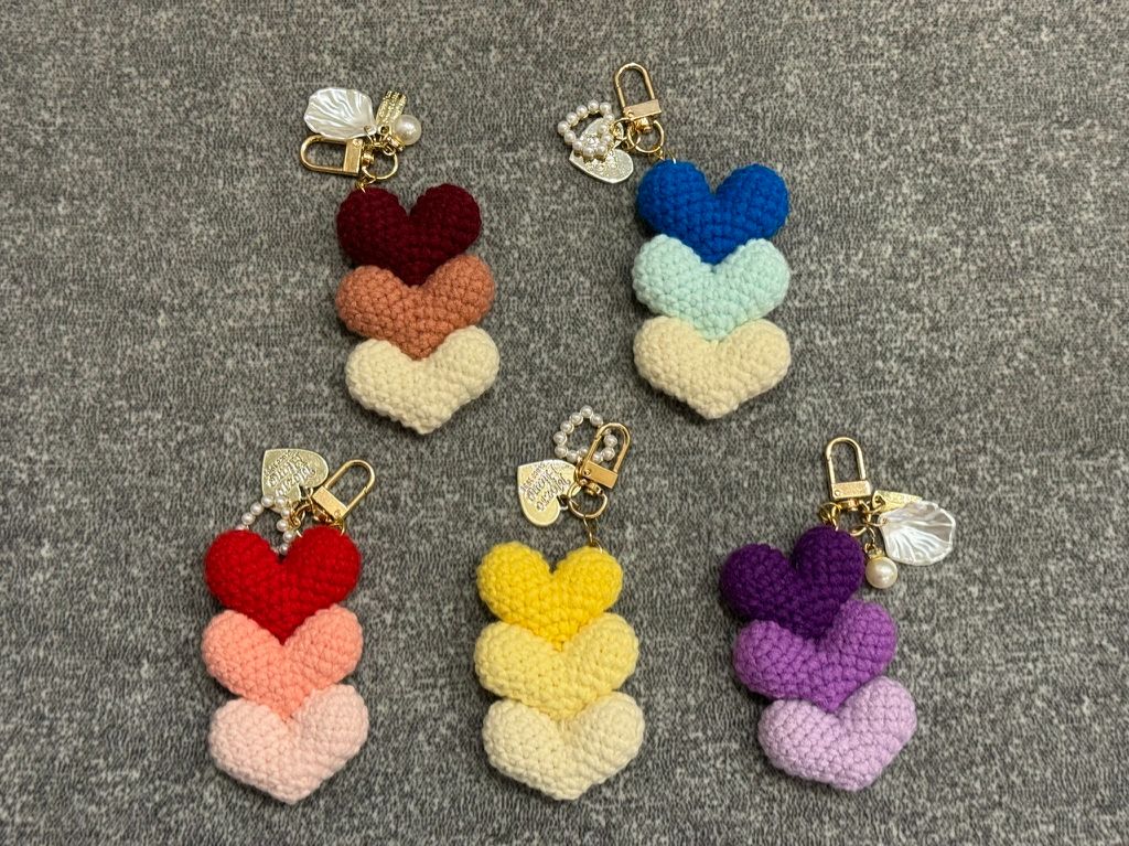 【鉤針編織】三連心吊飾
