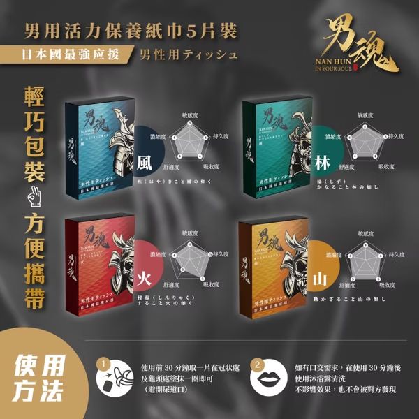 男魂保養濕巾（一盒5片裝）