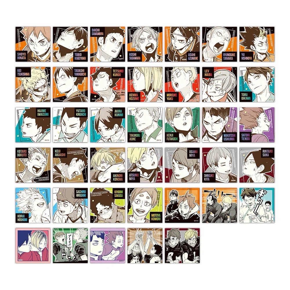 排球少年原畫方形貼紙（4入/抽）