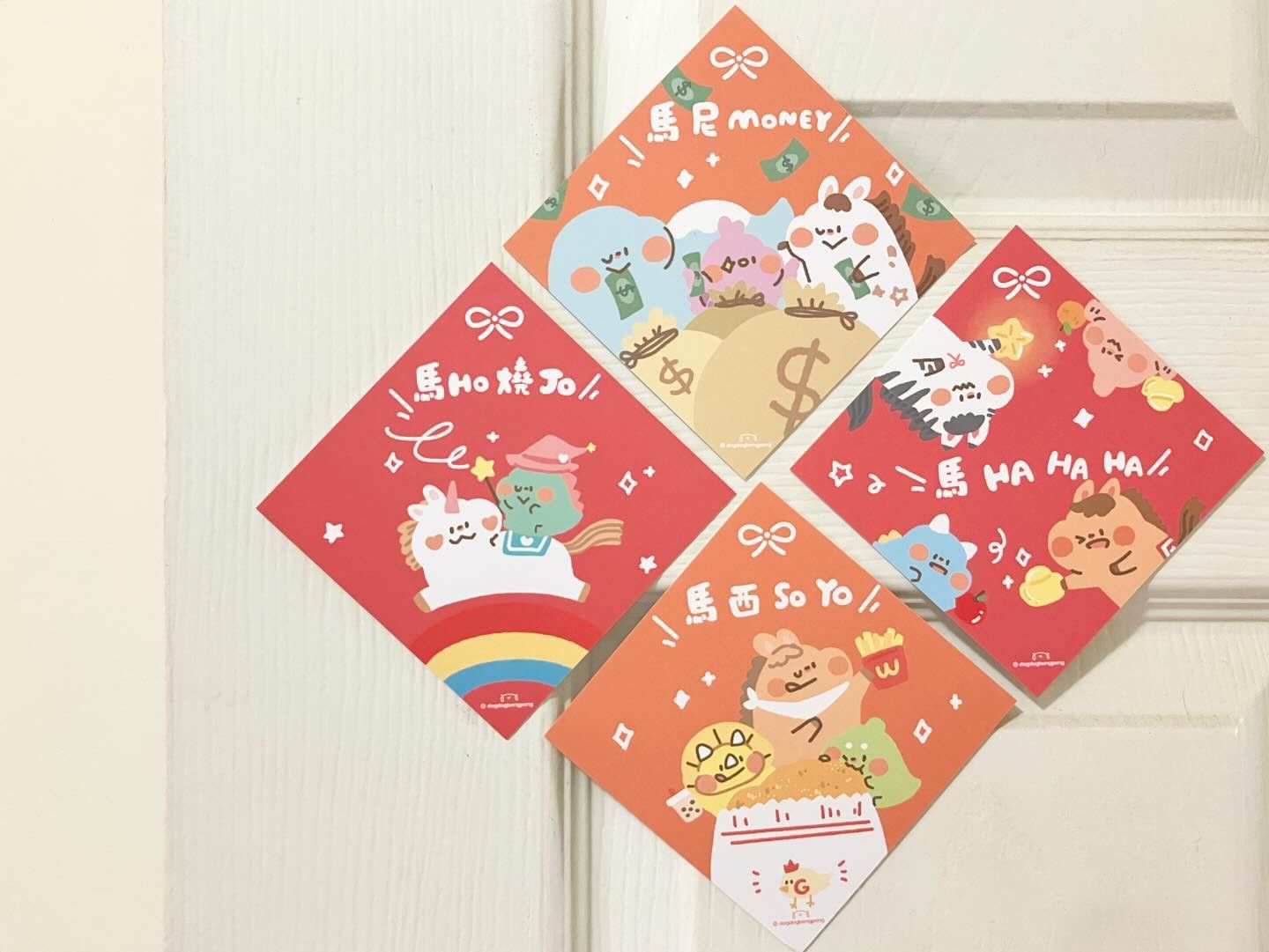 原創春聯-馬年小方斗4入一組