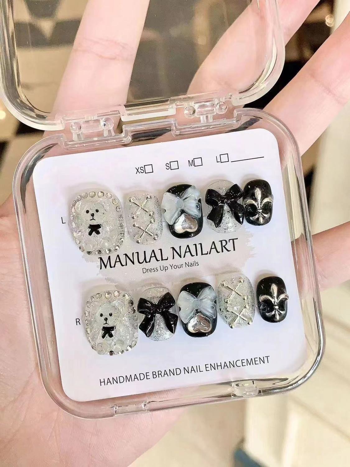 蝴蝶結小熊個性穿戴甲（無盒裝）