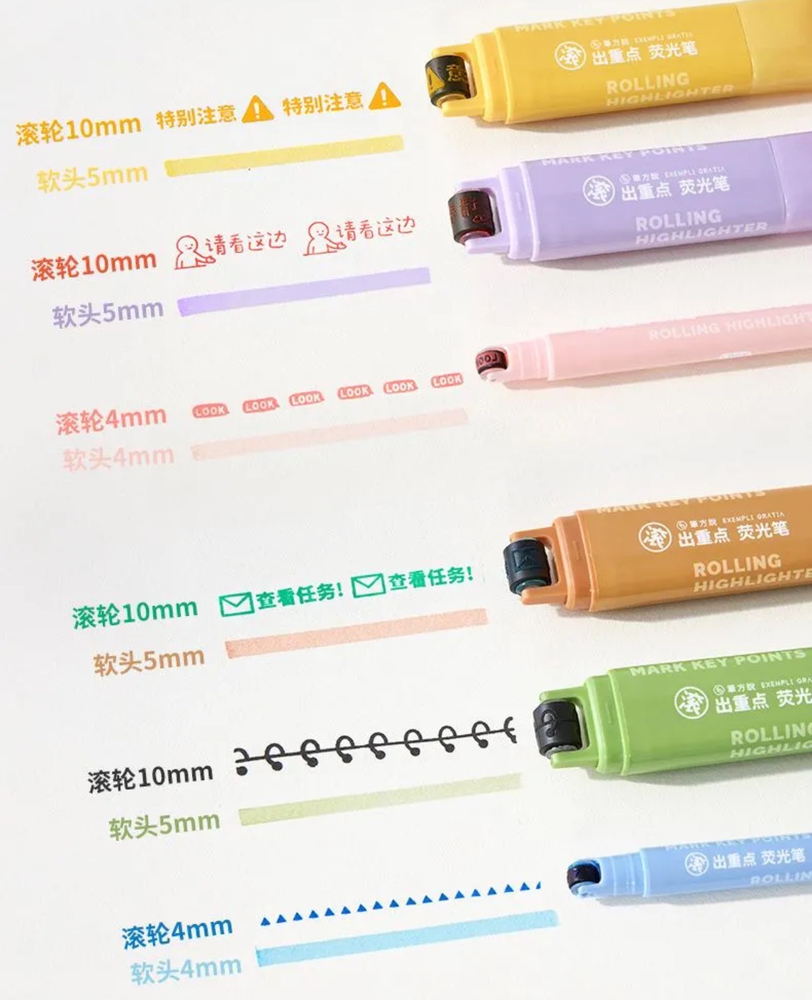 滾出重點雙頭螢光筆