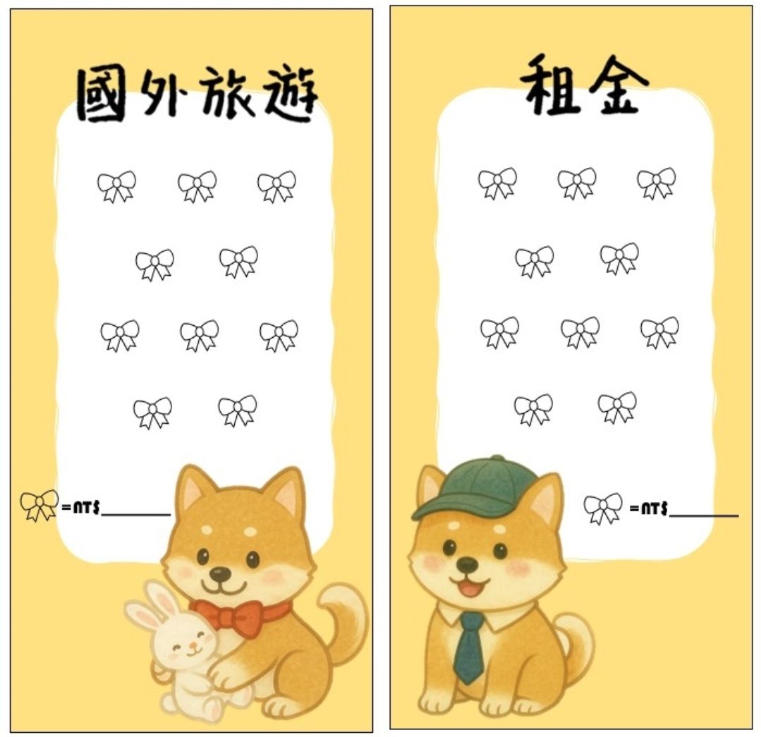 柴柴存錢袋｜分類儲蓄可愛登場！
