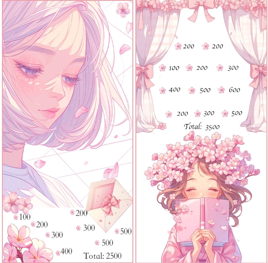 🌸 櫻粉回憶・夢幻存錢袋~存滿16000 🌸