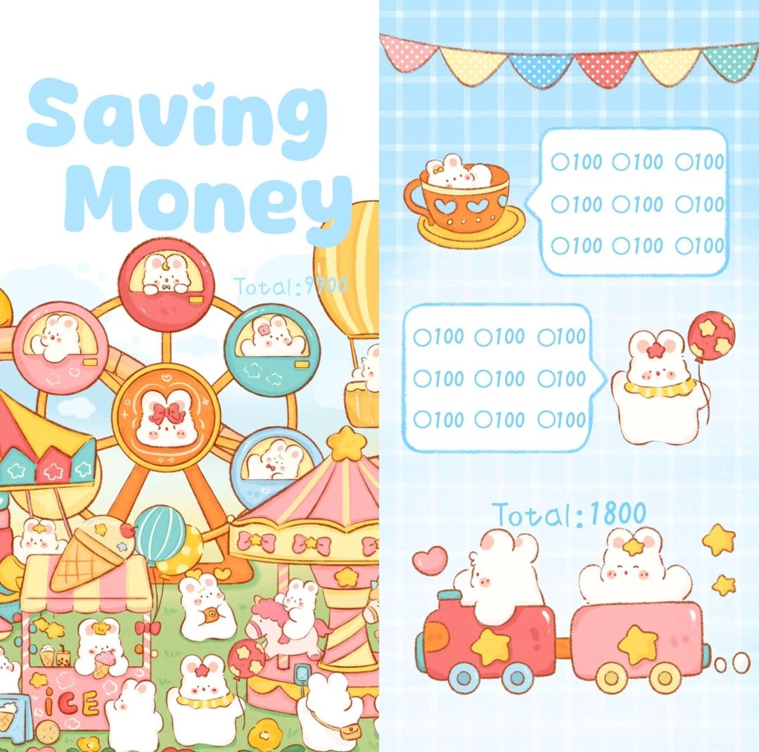 🎀兔兔樂園存錢袋🎀存滿9900