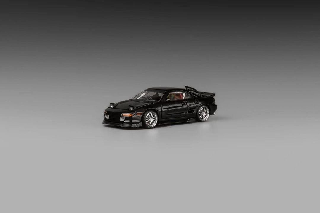MicroTurbo 1/64 MR2 SW20 Metallic Black  合金模型車 車頭燈可掀蓋 經典掀燈