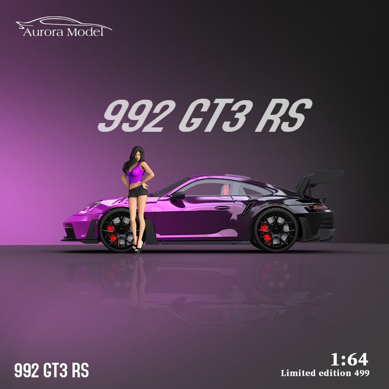 Aurora model 1/64 漸變電鍍色 保時捷 RWB 911 GT3 RS 964 930 低尾翼