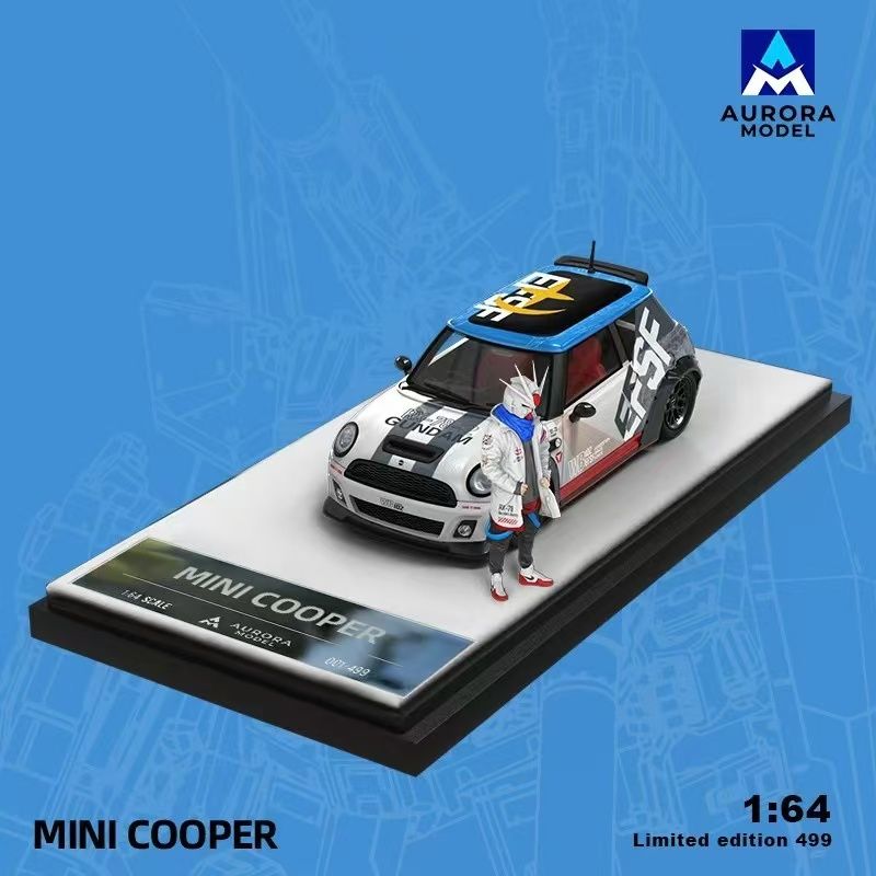 Aurora 1/64 MINI Cooper 鋼彈 塗裝 人偶版