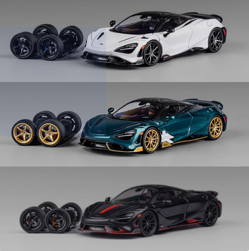 CM MODEL 1/64 McLaren 765LT 麥拉倫 765 白色碳頂 金屬綠 現貨