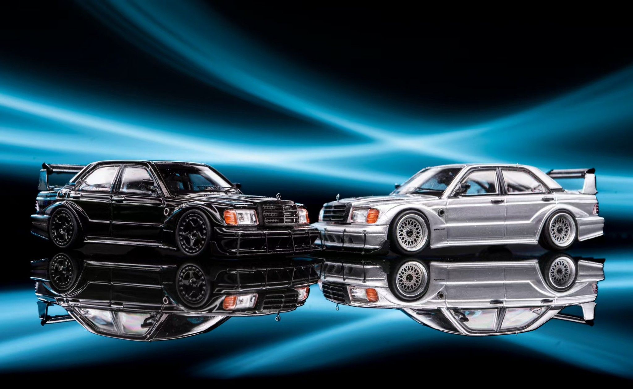 Rhino Model RM 1/64 Mercedes Benz 190E 改裝版 賓士 霸告 合金模型車
