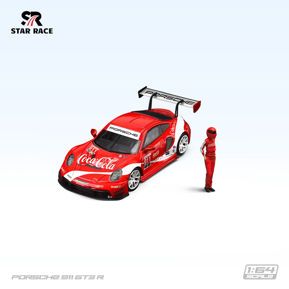 STAR RACE 1:64 SR Porsche 保時捷 911 GT3 可樂塗裝人偶版 模型人偶 跑車 賽車